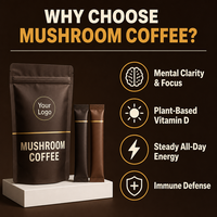 Poudre de café aux champignons de qualité alimentaire, mélange personnalisé OEM ODM, extrait naturel en vrac de Lion's Mane, Reishi, Chaga