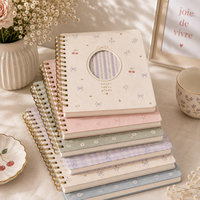 Carnet spirale personnalisé rose et violet, couverture rigide florale avec fenêtre, journal à feuille dorée pour femmes