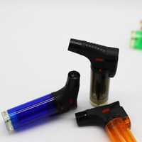 Vente en gros, coupe-vent, flammes de Jet, allume-cigare rechargeable au gaz Butane, pour cigare, espace de noël, noir, cadeau rouge