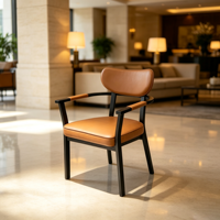 Chaise de table à thé italienne de luxe léger, en cuir souple, pour café, moderne, simple, domestique, en métal, pour hôtel