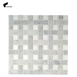 Tostone popolare <span class=keywords><strong>piastrelle</strong></span> di mosaico rettangolare in <span class=keywords><strong>marmo</strong></span> bianco lucido naturale <span class=keywords><strong>per</strong></span> il Design moderno del pavimento della parete della <span class=keywords><strong>cucina</strong></span> del bagno - Product Image 4