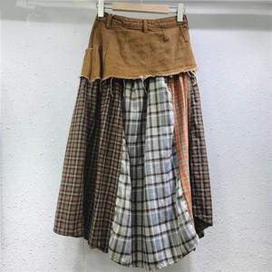 New Fashionable Women's Casual High Waisted <b>Plaid</b> Jeans <b>Skirts</b> Washed Comfortable Party Club Wear - Product Image 4