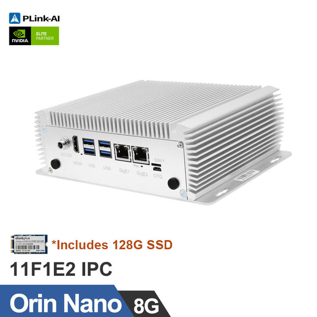 Jetson Orin Nano 8G 20T  Edge Computer Embedded Computer AI Industrial PC 11F1E2-Orin Nano 8G-128G