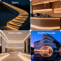 Ruban LED néon flexible en silicone étanche IP68 Ra95 24V 1800-3000K, contrôle de gradation PWM pour éclairage de façade, d'hôtel et d'escaliers
