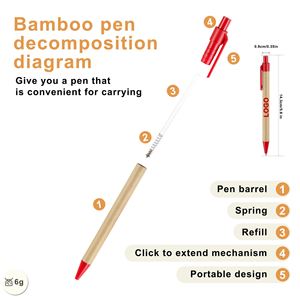 Eco Friendly Recycled Kraft Paper Push Ballpoint <b>Pen</b> with Logo Custom for Promotional <b>Gifts</b> Bulk - Product Image 4