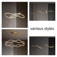 Lampe suspendue JYLIGHTING, style nordique moderne, LED 10 personnalisée, 80 non tissé, lampe LED en métal doré, acier inoxydable, lumière géométrique en ligne, 270