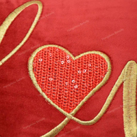 Housse de coussin décorative pour salon moderne, brodée sur mesure, motif amour, pour la Saint-Valentin