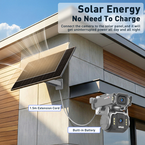 Kamera <span class=keywords><strong>CCTV</strong></span> Solar Luar Ruangan LS VISION 4MP Lensa Ganda Zoom 12X Tahan Air Baterai PTZ 24/7 Kamera Nirkabel 8W Kamera Jaringan - Product Image 2