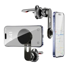 ที่วางโทรศัพท์ในรถยนต์แบบมัลติฟังก์ชั่นโลหะ โทรศัพท์หมุนได้ 360 องศา ที่วางโทรศัพท์มือถือในรถยนต์ แม่เหล็ก