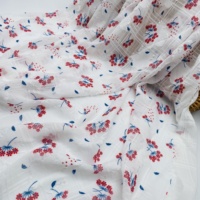 Tissu en Chiffon Jacquard à Treillis Carré 100% Polyester, Imprimé Fleurs, pour Vêtements et Robes