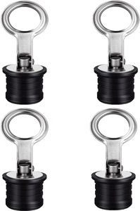 Marine Stainless Steel Snap Handle Drain Plug 1 Inch With Rubber O-Handle Twist-Turn Plugs Scupper <b>Yacht</b> Boat Hardware Snap Hand - Product Image 4