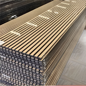 Lüks Akupanel doğal ceviz ses emici Slat difüzör duvar paneli Led ışık ofis için ses yalıtımı LED akustik paneller - Product Image 2