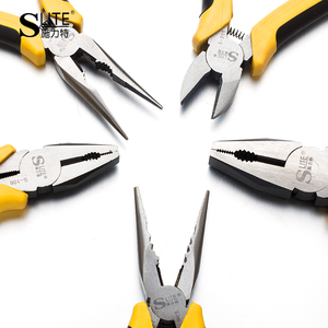 1pc Slite Electrician Pliers 6\" <strong>Long</strong> <strong>Nose</strong>/ Flat <strong>Nose</strong>/ Diagonal Steel Pliers with Plastic Molded Handle Customizable OEM Support - Product Image 3