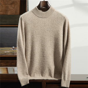 Suéter Personalizado de Cachemira 100% para <span class=keywords><strong>Hombre</strong></span>, <span class=keywords><strong>Cuello</strong></span> Semialto, Color Sólido, Manga Larga, Otoño-Invierno - Product Image 3