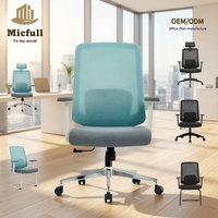 Chaise de bureau pivotante confortable avec roues Chaise de direction ergonomique à la mode en maille de tissu
