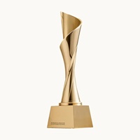 Trophée en résine personnalisé haut de gamme, design personnalisé, impression 3D UV, trophée d'honneur d'entreprise, employé exceptionnel, trophée en résine dorée