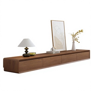 Modern Luxury Walnut <strong>Floating</strong> <strong>TV</strong> <strong>Unit</strong> for Living Room, <strong>TV</strong> <strong>Unit</strong> and Coffee Table Set, Wall Mounted Media Cabinet OEM Customizable - Product Image 5