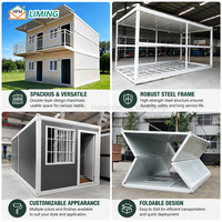 Maison conteneur portable pliable, design pliant peu encombrant, bâtiment modulaire préfabriqué pour l'hébergement sur chantier