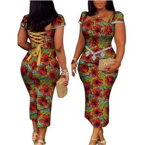 Robes Dashiki Africaines pour Femmes Coupe Ajustée en Coton Brodé Imprimé Africain Ankara Mode Nigériane Robes de Soirée d'Été 5085 - Product Image 3