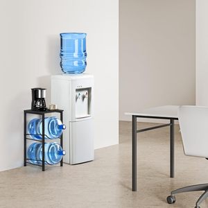 Water <b>Bottle</b> <b>Storage</b> <b>Rack</b> Metal 13x13.4x26.5 Standing Type Movable Beverage Holder For Home Living Room - Product Image 3