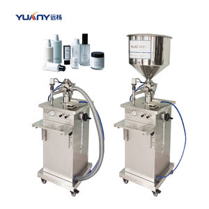 Machine de remplissage semi-automatique pneumatique CE pour sauces, cosmétiques, crèmes, beurre de cacahuète, tomates et pâtes liquides, avec piston manuel - Product Image 1