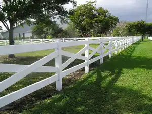 Cheap Pvc Crossbuck Horse Fence Vinyl Farm Fence Livestock