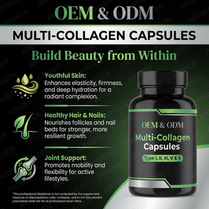 OEM Multi-Kollagen-Komplex Kapseln Multi-Kollagen für Frauen & Männer Typ I <span class=keywords><strong>II</strong></span> III V X Weidehaltung 150 Kapseln - Product Image 4