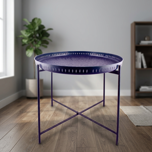 Metal Table Stand Unique Design with Coffee Table Design Home <b>Office</b> Kitchen Storage with Blue Color - Product Image 3