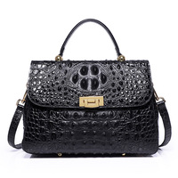 Nouveau sac à main en cuir véritable en relief de crocodile sac à bandoulière pour femme en cuir de vachette haut de gamme, sac à bandoulière mode