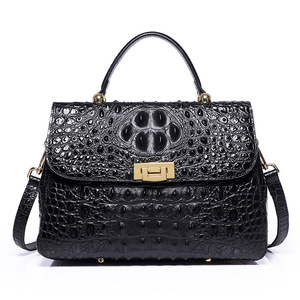 New Genuine Crocodile-Embossed <strong>Leather</strong> Handbag Premium Top Grain Cowhide Women's Shoulder Bag, Fashion Crossbody Purse - Product Image 3