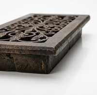 Grille de sol en fonte Savannah 4x10, cache-vent décoratif de style victorien, grille de sol en métal bronze antique pour parquet