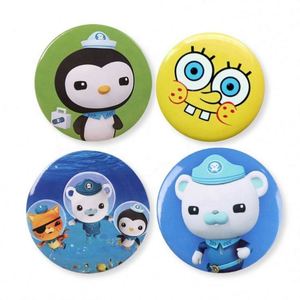 Badge bouton personnalisé en forme ronde avec logo imprimé, en fer blanc, magnétique, sans nickel, avec épingle de sécurité - Product Image 2