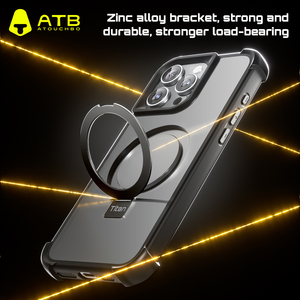 <span class=keywords><strong>Funda</strong></span> Magnética Mate ATB para <span class=keywords><strong>iPhone</strong></span> con Soporte Metálico Plegable, Fundas para Celulares, Cubierta Trasera Protectora Anticaídas - Product Image 4