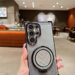 Funda de chapado con soporte magnético de espejo brillante de lujo para <span class=keywords><strong>Samsung</strong></span> S24 Ultra S23 Plus S22 Ultra A15 A25 A55 A54 - Product Image 5