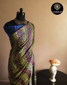 Sari en soie Dupion de la marque UDDUP de qualité supérieure, unisexe, vente en gros, export, vêtements de fête pour vêtements indiens et pakistanais, en stock - Product Image 5