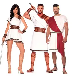 Ancient Greek Cosplay Men Women Medieval Warrior Solider Roman Gladiator Costume