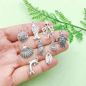 Colgante de animales marinos de aleación de plata antigua, formas mixtas para hacer pulseras, accesorios de joyería DIY - Product Image 2