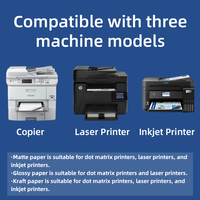 Papel Adhesivo de Vinilo Brillante Imprimible Personalizado A4-A6-A3, Resistente al Agua, para Impresoras, Supermercados y Exposiciones