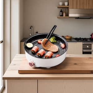 Elektrische Grillpfanne für zu Hause, multifunktional, Antihaftbeschichtung, rauchfrei, leicht zu reinigen, 3 Temperaturstufen, Rundumheizung - Product Image 1