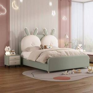 <span class=keywords><strong>Letto</strong></span> per Bambini Moderno in Stile Francese <span class=keywords><strong>con</strong></span> Design Semplice e Testiera Imbottita, <span class=keywords><strong>con</strong></span> Vano Contenitore - Product Image 1