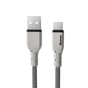 磁性USB C型铝合金外壳编织数据线3A快速充电线微型手机Iphone C型线