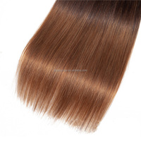 HW01-43 Vente en gros d'extensions de cheveux à cuticules alignées, tricolores dégradées, en cheveux humains vierges, qualité tissage, lisses et soyeux, grade 10A, 1 pièce