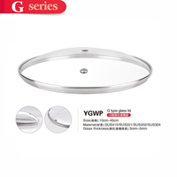 Couvercle en verre trempé de type G SHIXINGDA, de qualité alimentaire et écologique, disponible en tailles de 12 à 45 cm pour casseroles, poêles et plats.