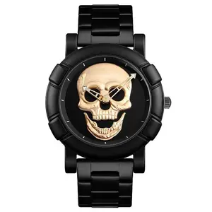 2024 Cross-border Hot Selling Watches Men Wrist Luxury Personality Skull Watch Gift Set Temperament Quartz Men Watch Sets