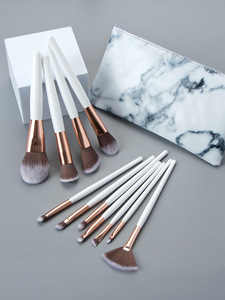 2025 Best-seller 11 pièces ensemble de pinceaux de maquillage Portable Simple Logo personnalisé pinceau de maquillage <span class=keywords><strong>Sexy</strong></span> marque privée marbre Texture sac de maquillage - Product Image 3