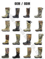 Vente en gros de chaussures de canard en néoprène noir solide bottes imperméables bottes de chasse pour hommes avec semelle extérieure en caoutchouc isolant