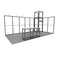 Stand d'exposition extensible en aluminium modulaire 3x6 avec salle de stockage de grande hauteur stand d'exposition 10x20