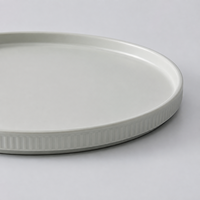 Assiette Ronde Plate en Mélamine Écologique Gris Mat Incassable Compatible Lave-Vaisselle 50 Pièces pour Restaurant Hôtel Fête