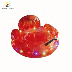 pool floats for adults inflatable Light Luminous water floats inflatable River Tube with backrest and handles