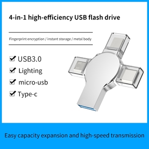 محرك أقراص القلم Usb2.0 مع صندوق 64 جيجابايت ، جيجابايت ، جيجابايت ، ذاكرة مجانية ، شعار مخصص يو القرص لهدايا الزفاف 3in1 4in1 OTG - Product Image 6